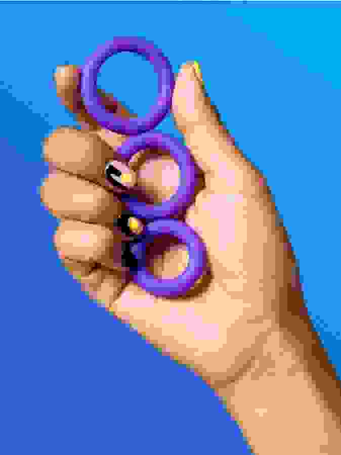 ROMP Remix Trio Silicone Cock Ring Set (3 Piece), Purple, hi-res